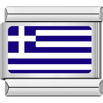 Greek flag Italian charm bracelet link