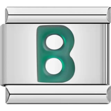 Green letter “B” Italian charm bracelet link