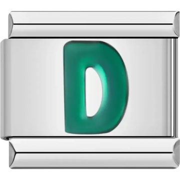 Green letter “D” Italian charm bracelet link