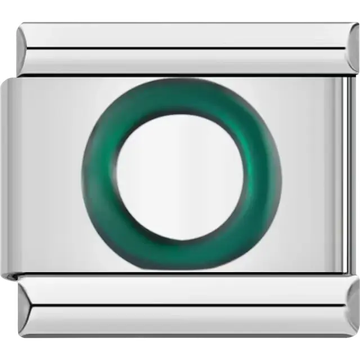 Green letter “O” Italian charm bracelet link