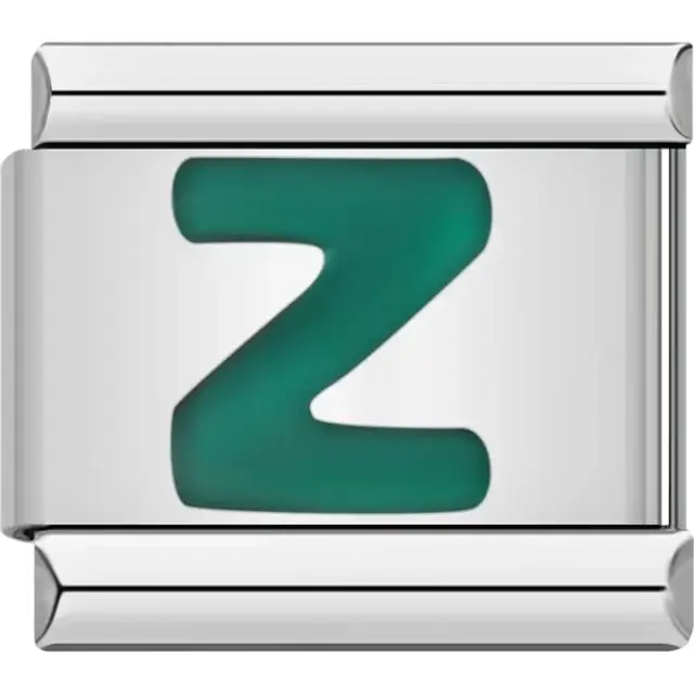 Green letter “Z” Italian charm bracelet link