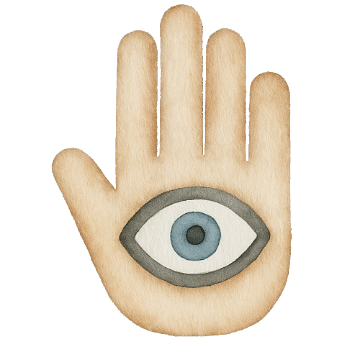 Hamza hand watercolor illustration