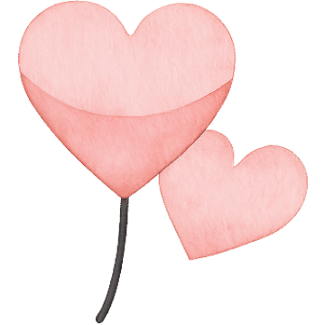 Red hearts watercolor illustration