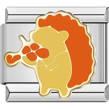 Hedgehog playing a violin Italian charm bracelet link