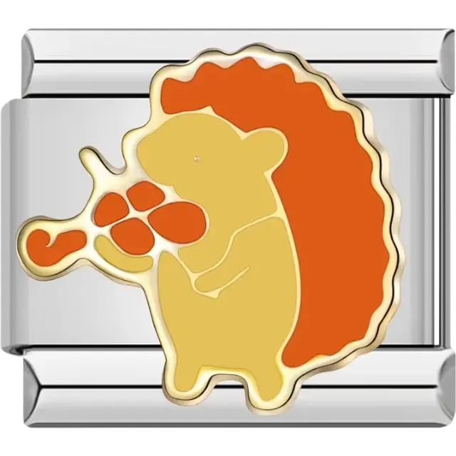 Hedgehog playing a violin Italian charm bracelet link