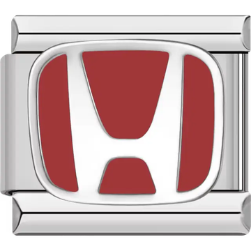 Red and silver Honda logo Italian charm bracelet link