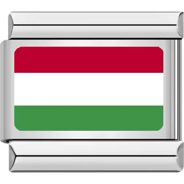 Hungarian flag Italian charm bracelet link