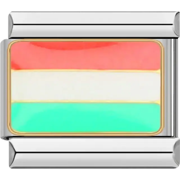 Hungarian flag Italian charm bracelet link