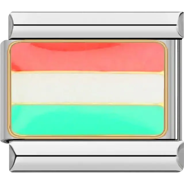 Hungarian flag Italian charm bracelet link