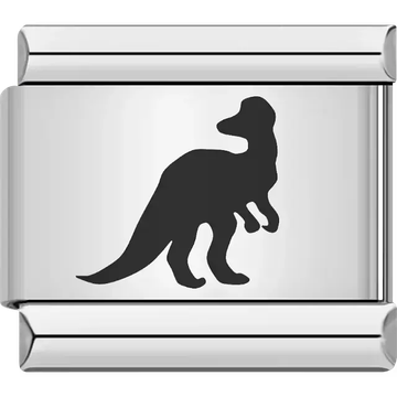 Black iguanodon dinosaur Italian charm bracelet link