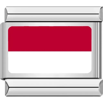 Indonesian flag Italian charm bracelet link