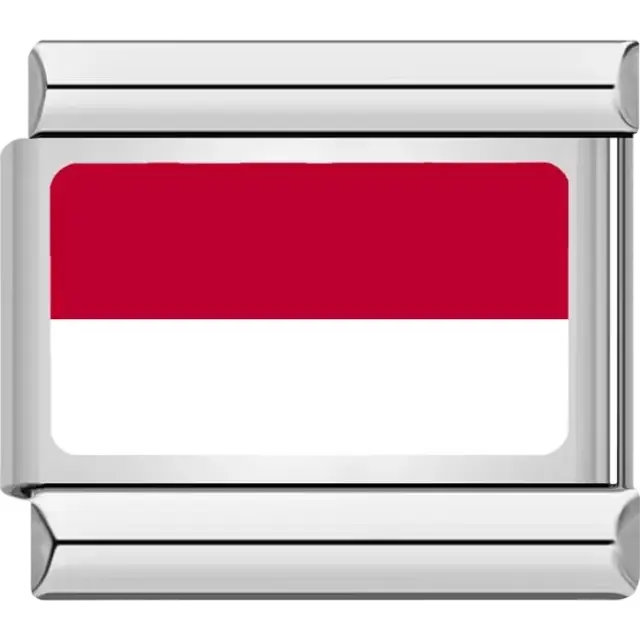Indonesian flag Italian charm bracelet link