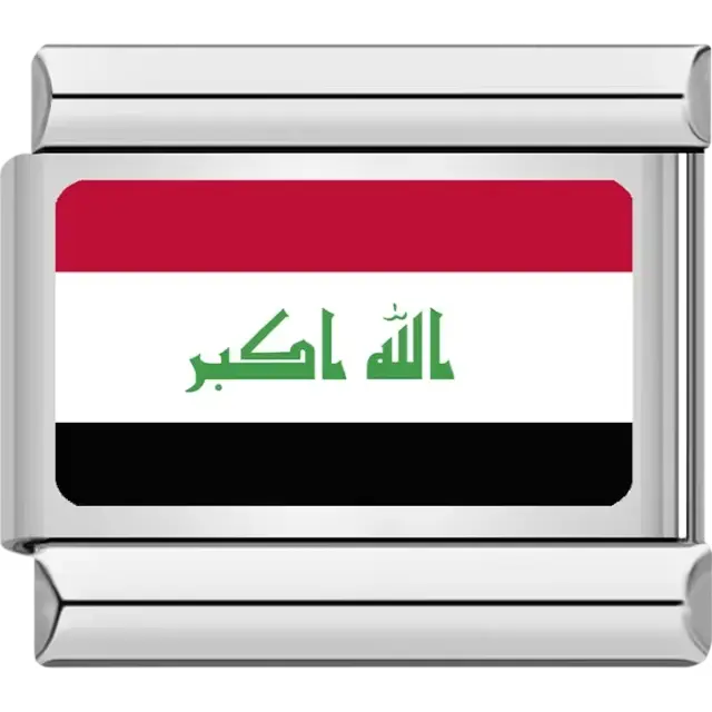 Iraqi flag Italian charm bracelet link