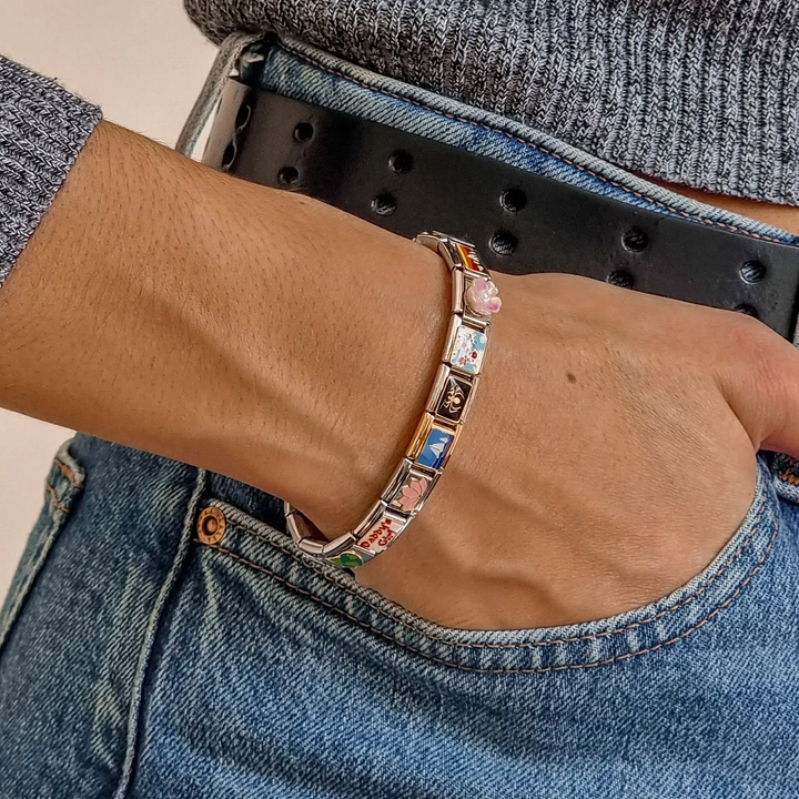 The classic Italian charm bracelet designed for adding 9MM charm links