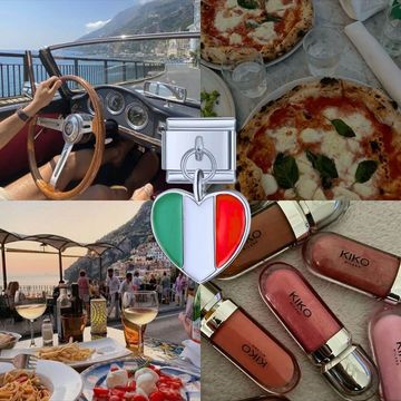 Italy flag heart charm mood board