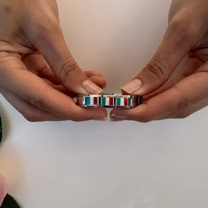 Italian flag Italian charm bracelet link