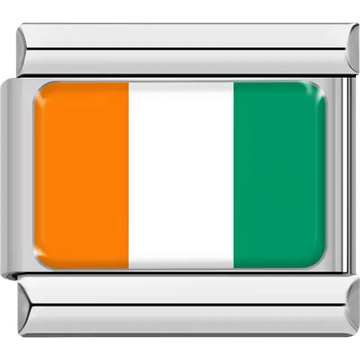Ivorian flag Italian charm bracelet link