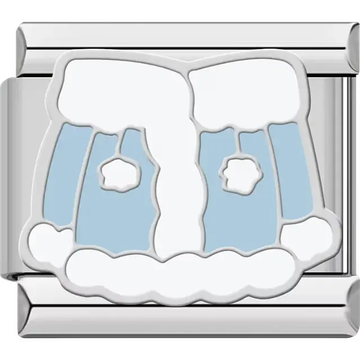 Blue and white jacket Italian charm bracelet link