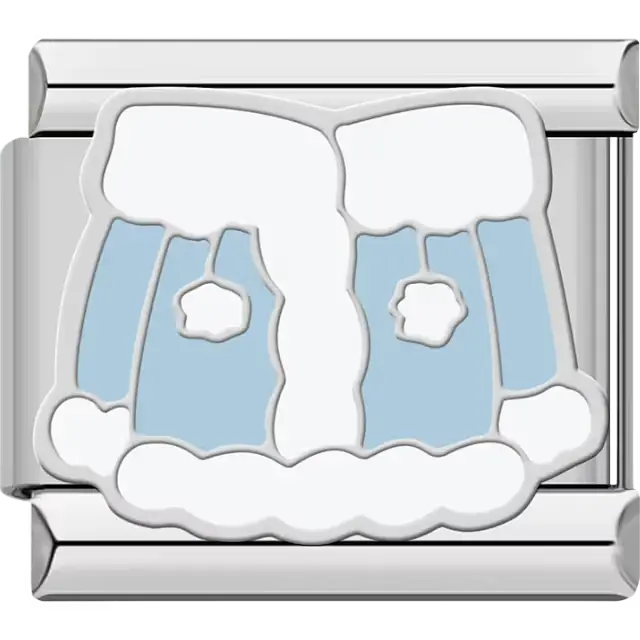 Blue and white jacket Italian charm bracelet link