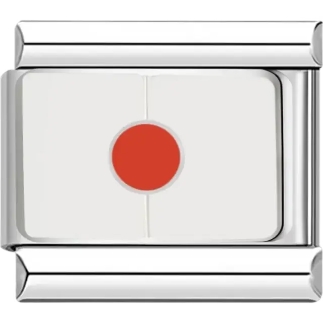 Japanese flag Italian charm bracelet link