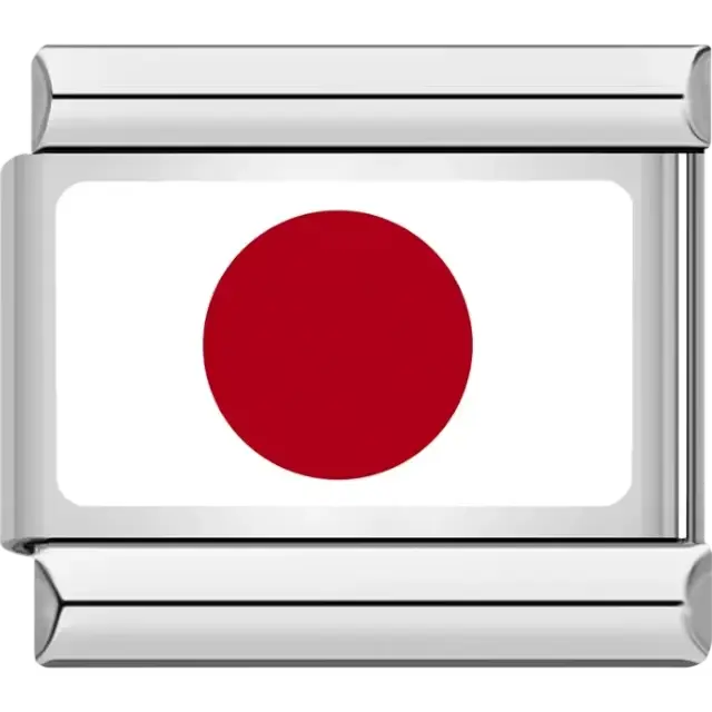 Japanese flag Italian charm bracelet link