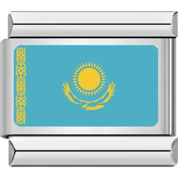 Kazakhstani flag Italian charm bracelet link