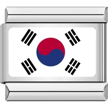South Korean flag Italian charm bracelet link
