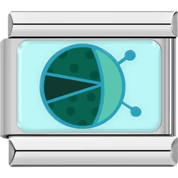 Green ladybug insect Italian charm bracelet link