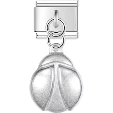 Ladybug design on dangle pendant Italian charm bracelet link