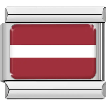 Latvian flag Italian charm bracelet link