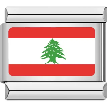 Lebanese flag Italian charm bracelet link