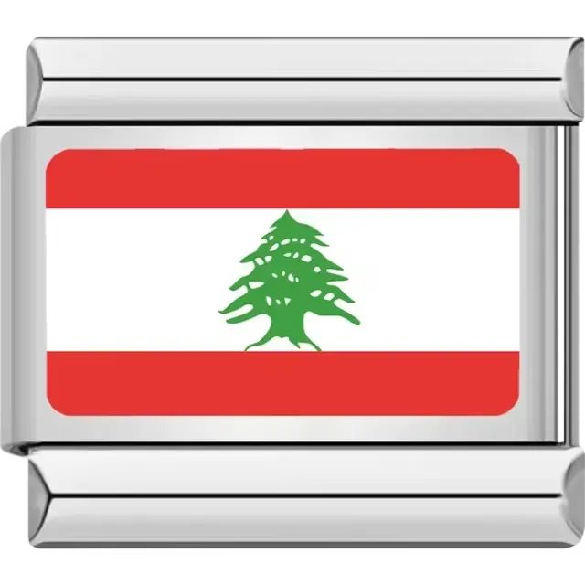 Lebanese flag Italian charm bracelet link