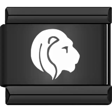 Black Leo zodiac symbol Italian charm bracelet link