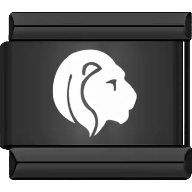 Black Leo zodiac symbol Italian charm bracelet link