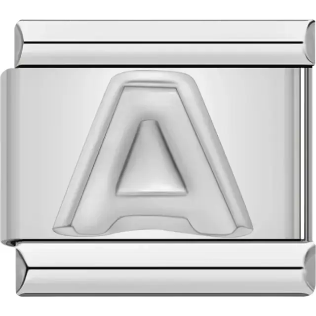 Letter A Italian charm bracelet link