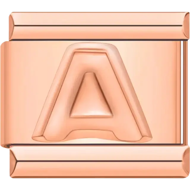Letter A Italian charm bracelet link