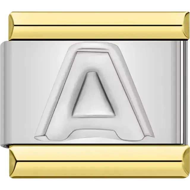 Letter A Italian charm bracelet link