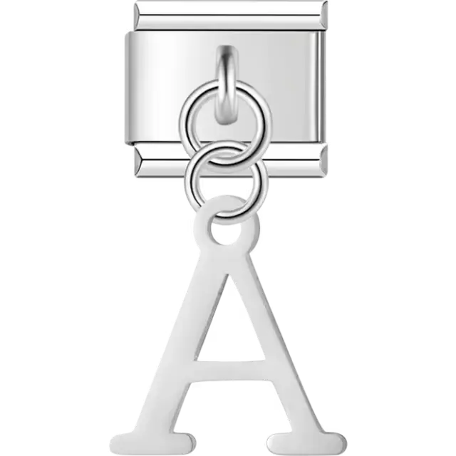 Uppercase letter "A" Italian charm bracelet link