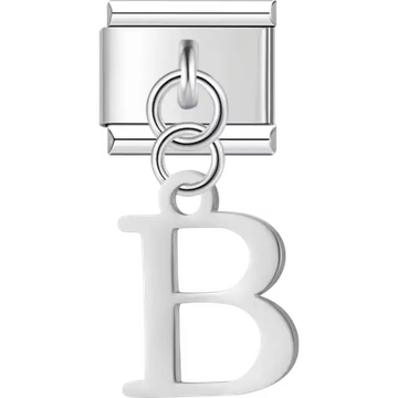 Uppercase letter "B" Italian charm bracelet link