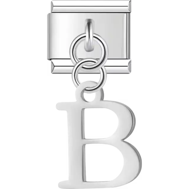 Uppercase letter "B" Italian charm bracelet link