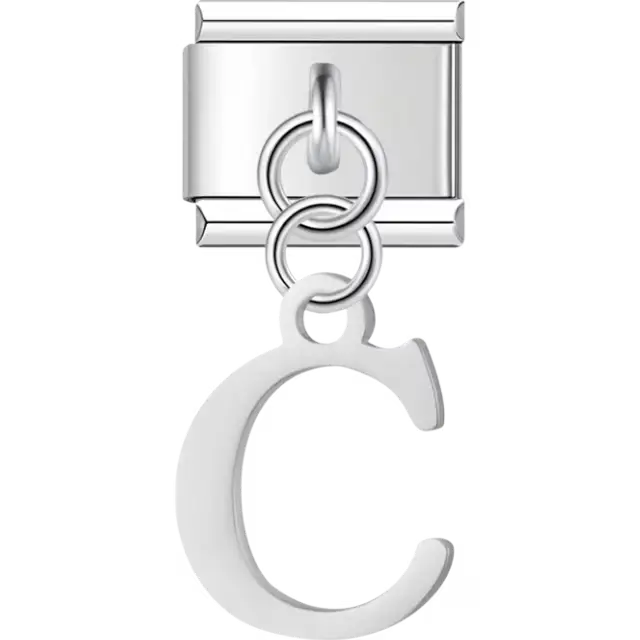 Uppercase letter "C" Italian charm bracelet link