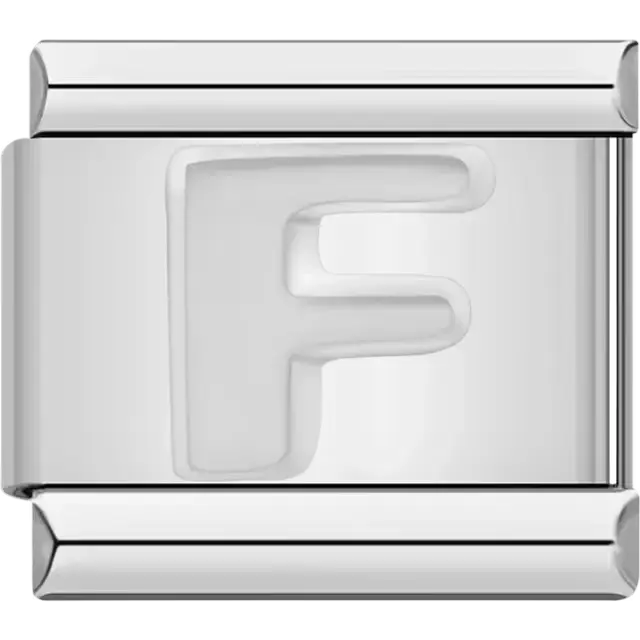 Letter F Italian charm bracelet link