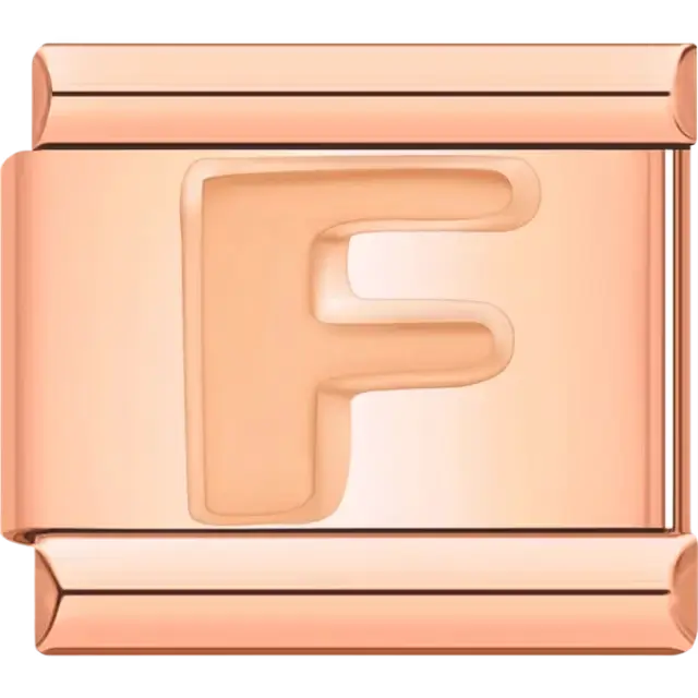 Letter F Italian charm bracelet link