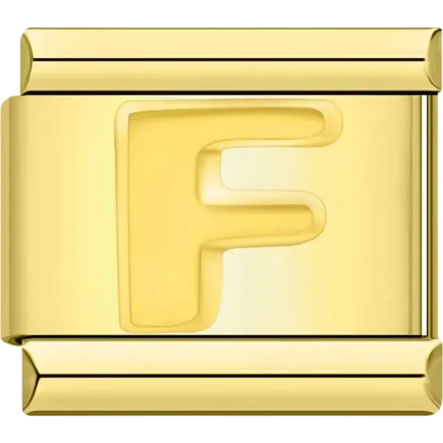 Letter F Italian charm bracelet link