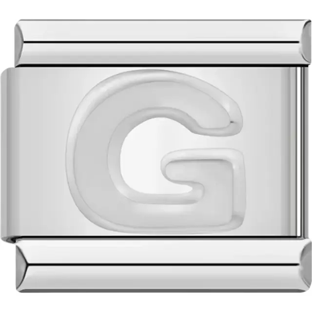 Letter G Italian charm bracelet link