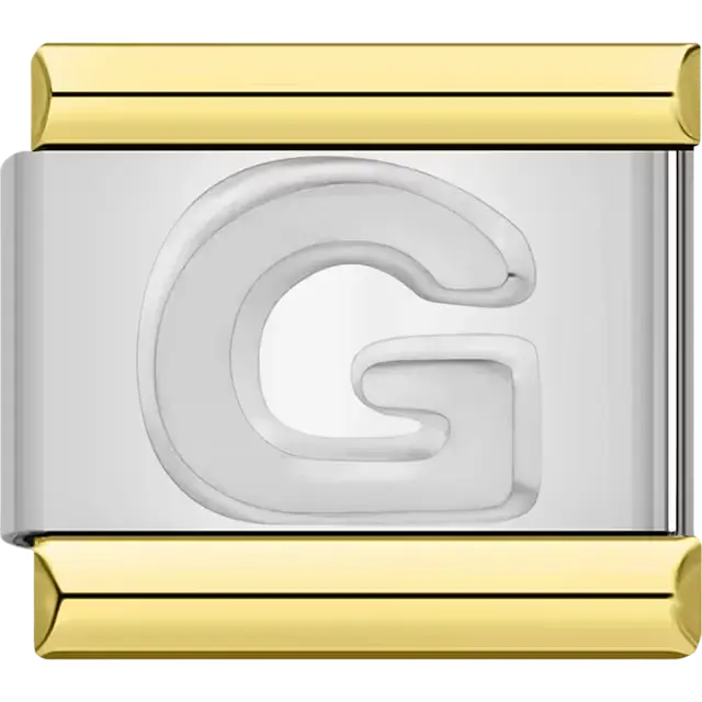 Letter G Italian charm bracelet link