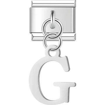 Uppercase letter "G" Italian charm bracelet link
