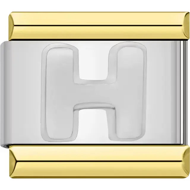 Letter H Italian charm bracelet link
