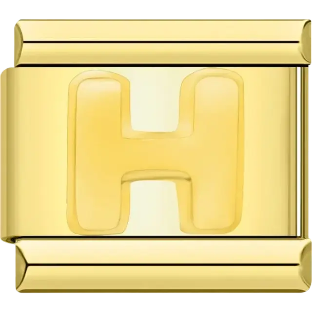 Letter H Italian charm bracelet link