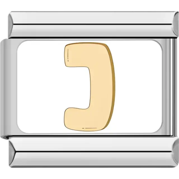 Gold letter "J" Italian charm bracelet link